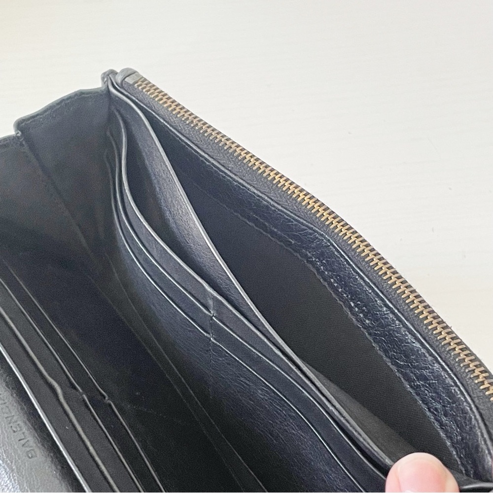 Balenciaga black leather city long snap wallet - Picture 7 of 13